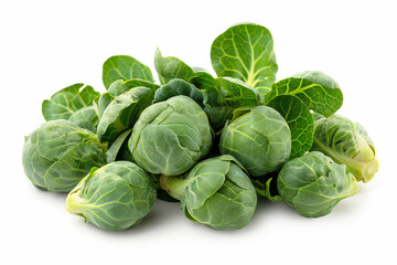 Fototapeta premium a pile of Brussels sprouts on a white background