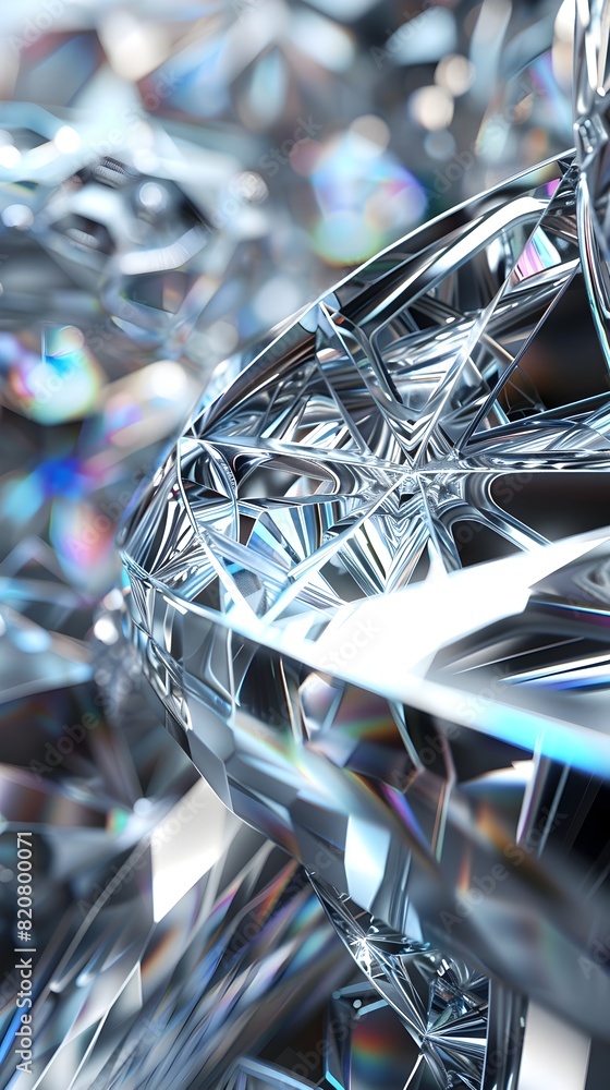 Poster intricate crystalline structures forming a futuristic fractalinspired composition with chrome