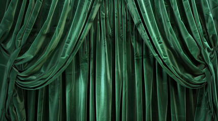 Green curtains. 