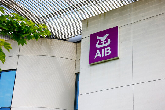 AIB Bank office building in Dublin, Ireland. Irish Commerical banking financial business offices
