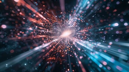 Obraz premium Hyperspace transition into the enigmatic and unexplored depths of the vast cosmos
