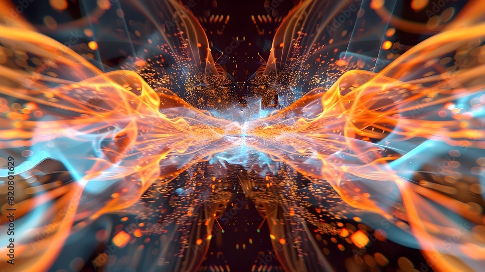 Poster vivid molecular dynamics a fluid journey through exothermic processes in retrofuturistic style