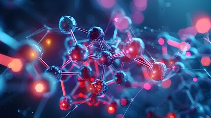 Dynamic Molecular Network A D Rendering of a Complex Organic Compounds Structure