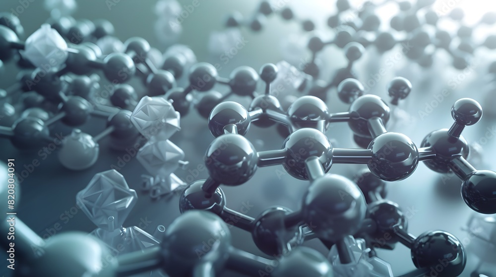Aufkleber dynamic molecular landscape a stylized d rendering of a complex organic compounds structure