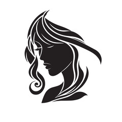 Woman Silhouette - head vector image -face Silhouette of woman 