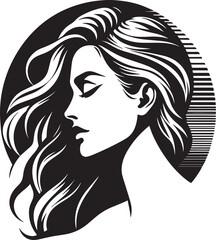 Woman Silhouette - head vector image -face Silhouette of woman 