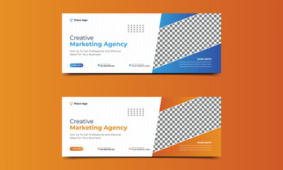 Facebook cover web banner. Digital marketing cover banner and social media post web banner template. vector illustration.
