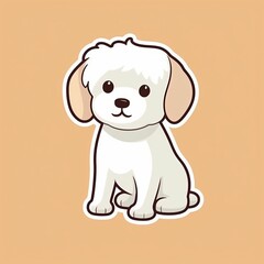 Illustration of a cute cartoon dog sticker