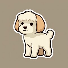 Illustration of a cute cartoon dog sticker