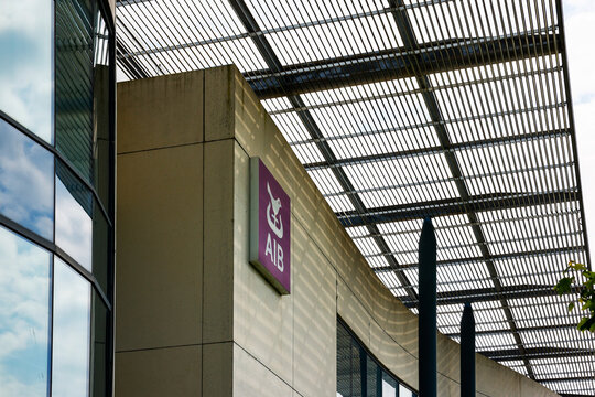 AIB Bank office building in Dublin, Ireland. Irish Commerical banking financial business offices.