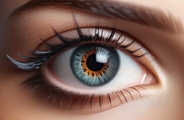 Naklejka premium Closeup view of female eyes. Make up beauty eye. A makeup and beauty concept.