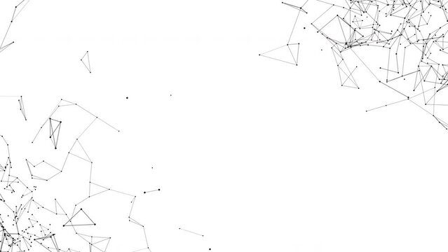 White Plexus lines on a white background. Subtle, minimalistic Plexus animation in 4k. Geometric video with wireframe structure. Seamless loop animation