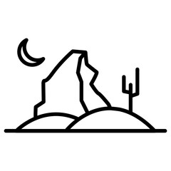 Desert Night Landscape Icon