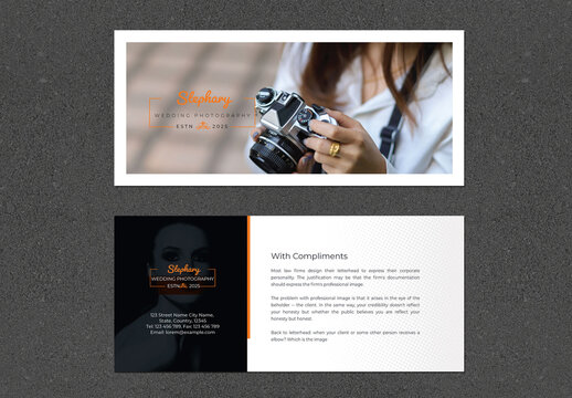 Creative Minimal Photography Compliment Card Template