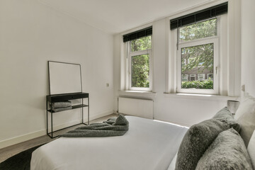 Bright bedroom interior at Stadionkade 16 with minimalist decor