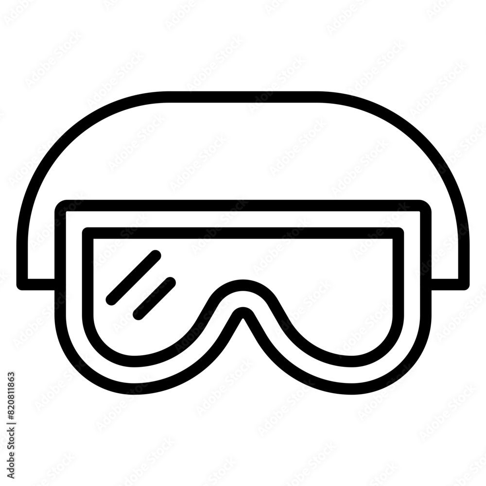 Sticker swimming glasses icon