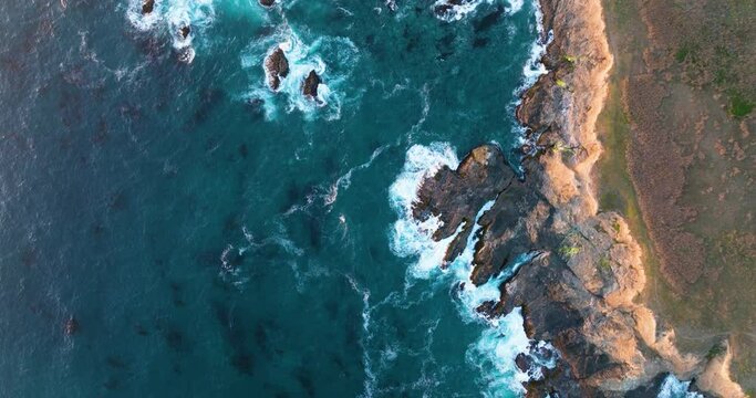 Aerial view of the west coast in California