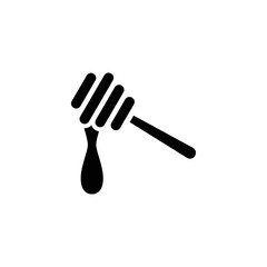 Honey dipper silhouette vector illustration