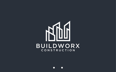 building logo design vector silhouette illustration