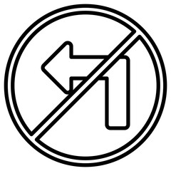 No Left Turn Icon