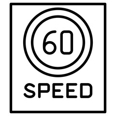 80 Speed Limit Icon