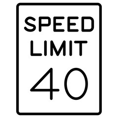40 Speed Limit Icon