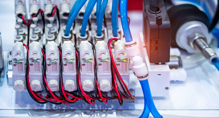 Pneumatic system consisting from hoses and valve controller.