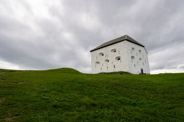 Kristiansten Fortress is located on a hill east of the city of Trondheim, Norway