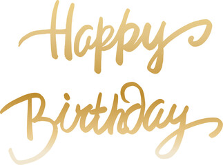 Happy birthday handwritten golden font design