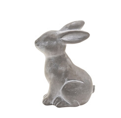 cute cement rabbit statue for decorate isolated on white background