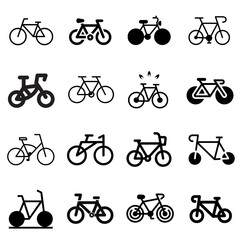 Obraz premium Vibrant Collection of 16 cycle Icons - Trending Transparent PNG Set. 