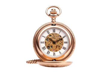 The Timekeepers Gilded Elegance on a White or Clear Surface PNG Transparent Background.