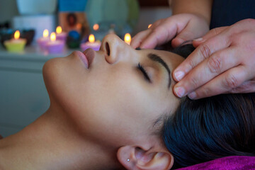 woman getting a massage in a spa