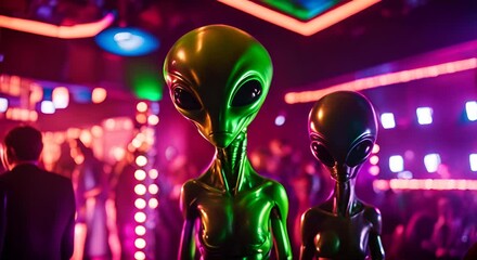 Alien in a nightclub. - Powered by Adobe