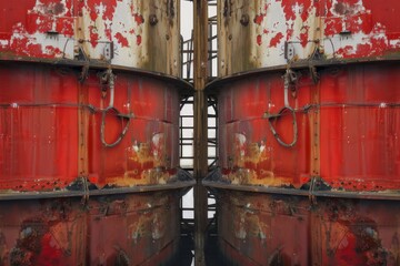 Industrial Harmony: Composition of Oil Tanks