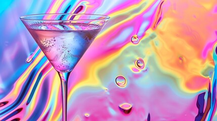 Vibrant Psychedelic Cocktail Party Background with Colorful Swirls