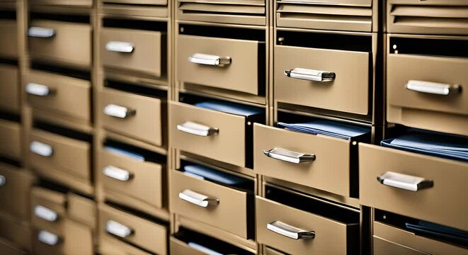 Folders and binders in the archive.