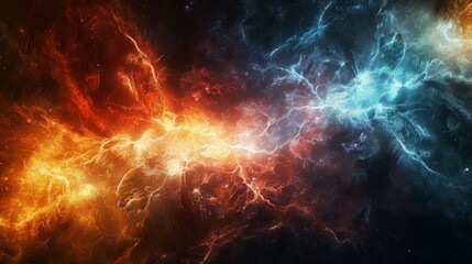 Abstract Nebula with Glowing Energy Cosmic Current