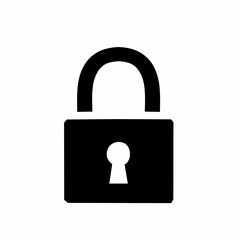 padlock icon with keyhole isolated on white background