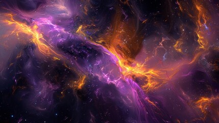 Fototapeta premium Abstract Nebula with Glowing Energy Cosmic Current