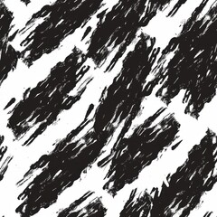 Abstract Black Brush Strokes on White Background