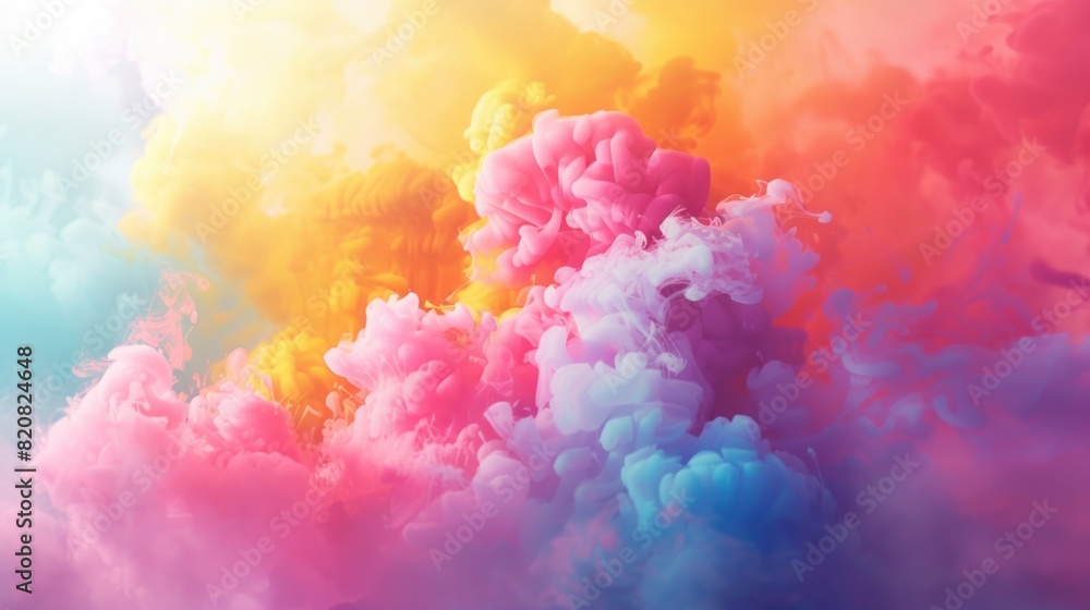 Poster a vibrant cloud of smoke in the air, perfect for adding a pop of color to your design projects
