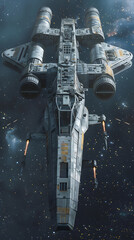 The iconic Y-wing Starfighter floating amidst the cosmos - A symbol of interstellar technology