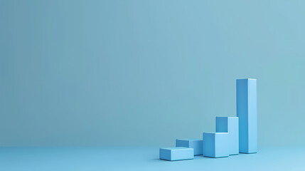 Fototapeta premium 3D rendering of a simple bar chart