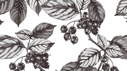 Lovely botanical seamless pattern with ginseng berrie