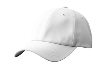 Fototapeta premium Ethereal Elegance: A White Baseball Cap Dancing in the Void on a White or Clear Surface PNG Transparent Background.