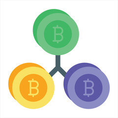 Bitcoin and Cryptocurrency Vector Flat Icons