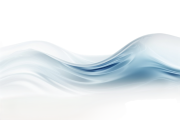 Dancing Waves of White and Blue on a White or Clear Surface PNG Transparent Background.
