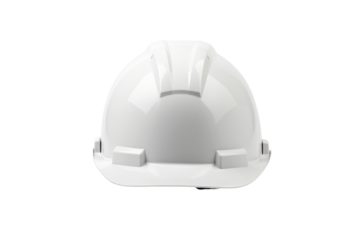 Ethereal Halo: A White Hard Hat on a White Background on a White or Clear Surface PNG Transparent Background.
