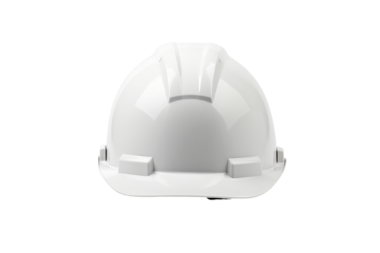 Ethereal Halo: A White Hard Hat on a White Background on a White or Clear Surface PNG Transparent Background.